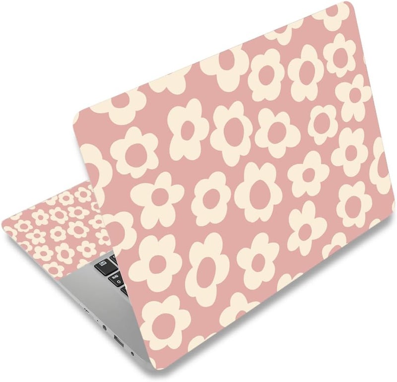 Lauspuck Pink Floral Laptop Skin Sticker Cover Decal, 12 13 13.3 14 15 15.4 15.6 inch Laptop Notebook Vinyl Skin Sticker Cover Personalized Art Protector - Image 1